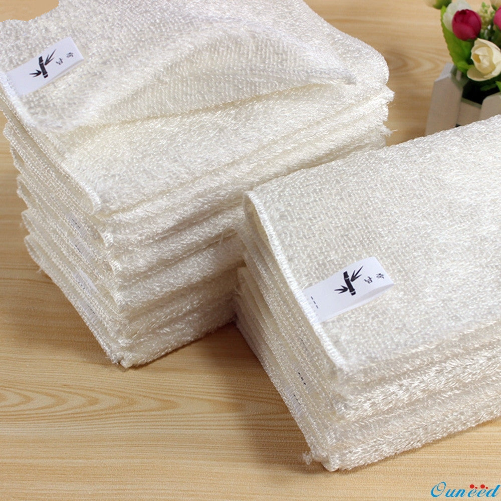 Bamboo Fiber Dishcloth, Double Layer Oil-Resistant