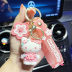 Pink Cherry Blossom Sanrio Cinnamoroll Keychain Decor Hello Kitty Accessory Keychain