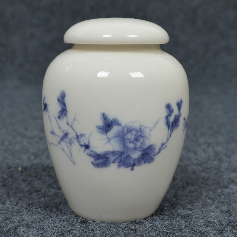 Japanese Tea Canister - Traditional Hand Painted Asian Storage Jar