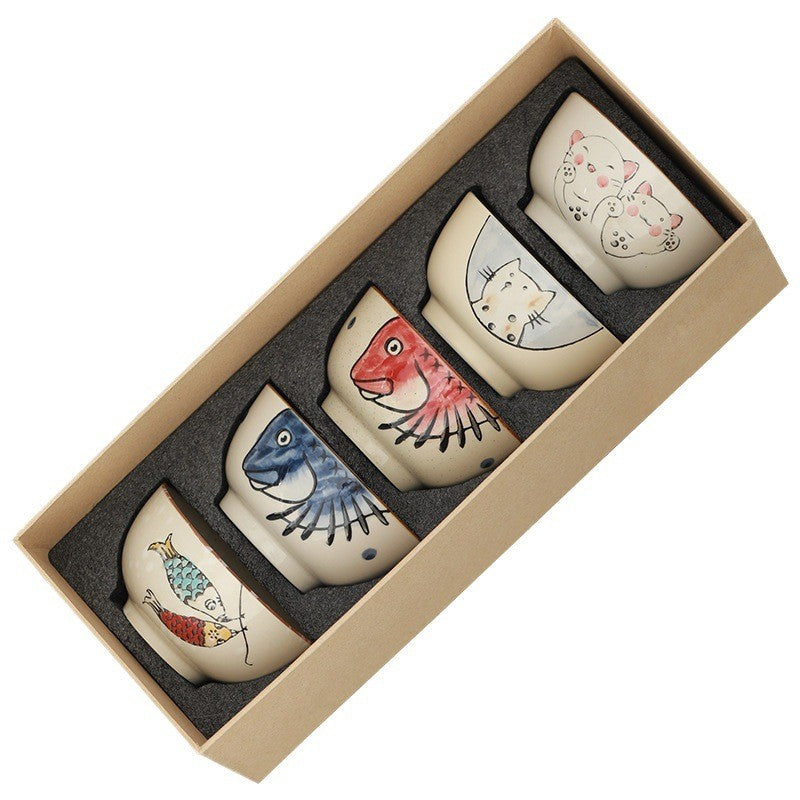 Hand-painted Japanese Underglaze Ceramic Ramen Bowl