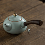 Ceramic Teapot with Ebony Handle for Japanese Tea Set