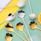 Cherry Blossom Shaped Stainless Steel Dessert Spoon