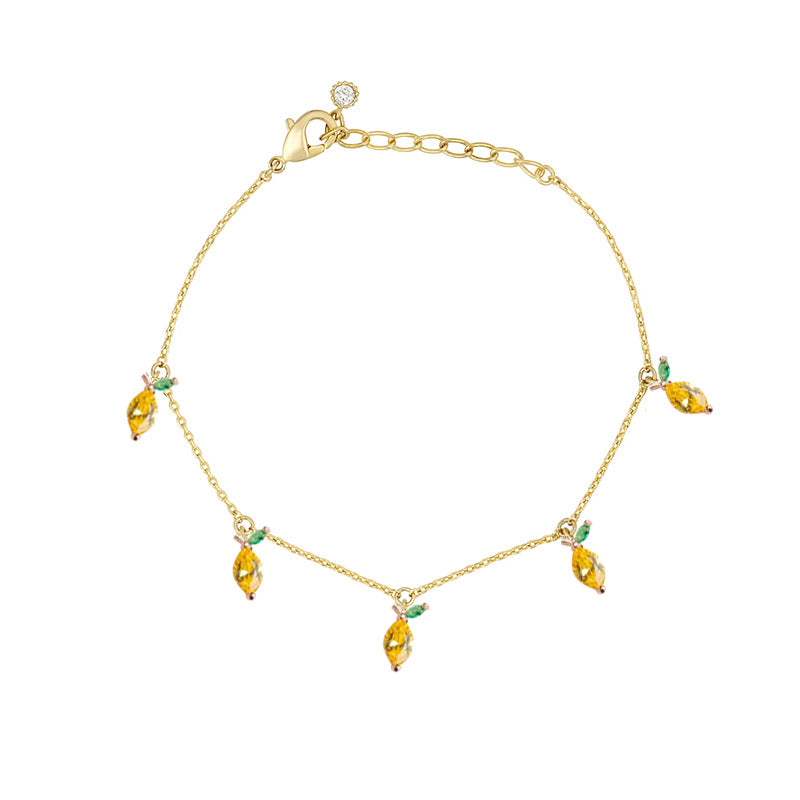 Color Zircon Cherry Peach Tropical Fruit Bracelet