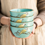 Hand Painted Japanese Bird Bowls