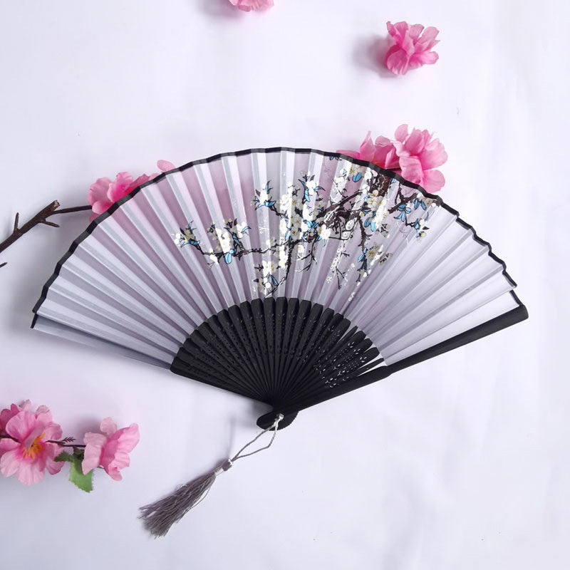 Traditional Chinese Women's Folding Bamboo Silk Fan