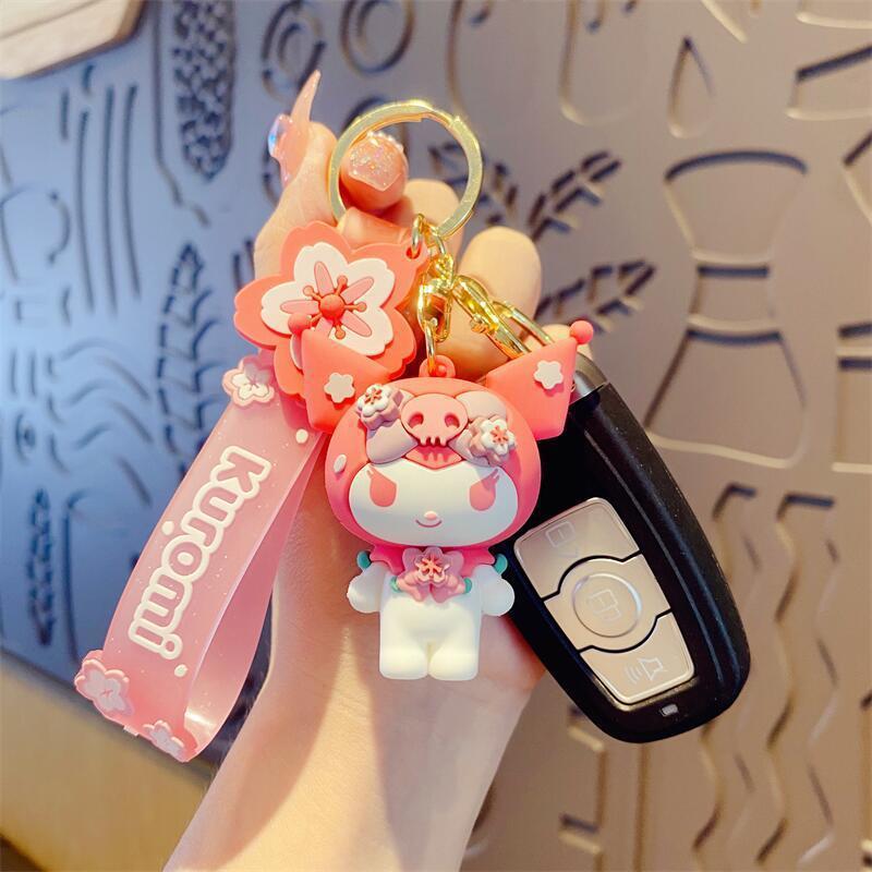 Pink Cherry Blossom Sanrio Cinnamoroll Keychain Decor Hello Kitty Accessory Keychain