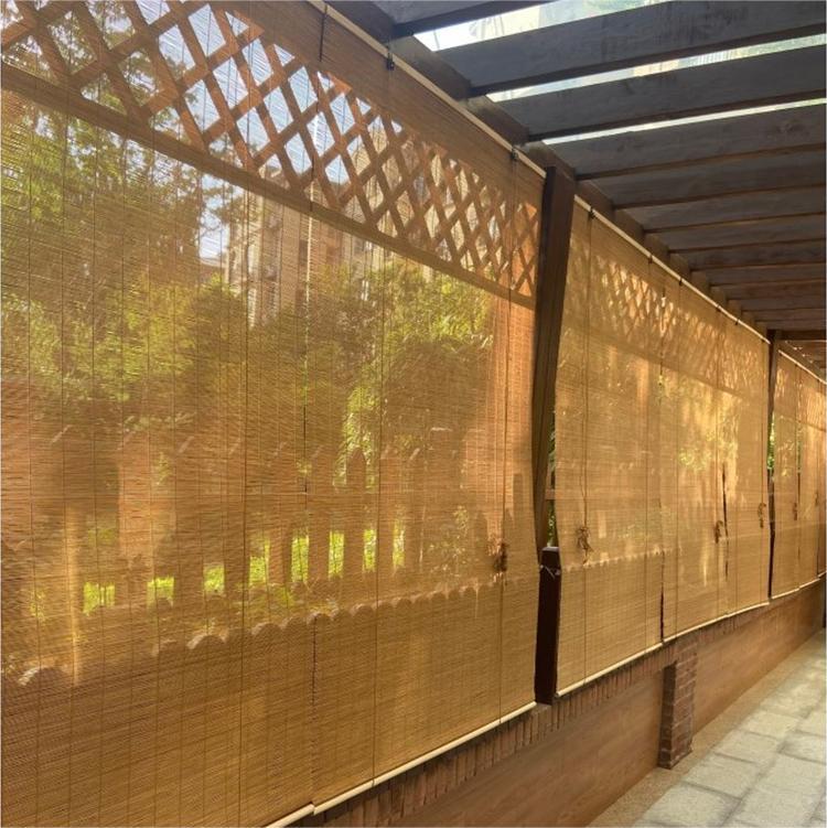 Outdoor Mildew-Resistant Bamboo Roller Blinds