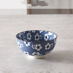 Japanese Traditional Blue Hand Painted Rice Bowls