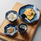 Japanese Ceramic Lotus Dinnerware Set