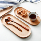 Japanese Solid Wood Oval Tray (Small)