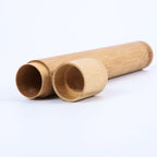 Bamboo Toothbrush Case - Novelty Wooden Teeth Brush soft-bristle Bamboo Fibre Wooden Handle Bamboo Tube Charcoal Set