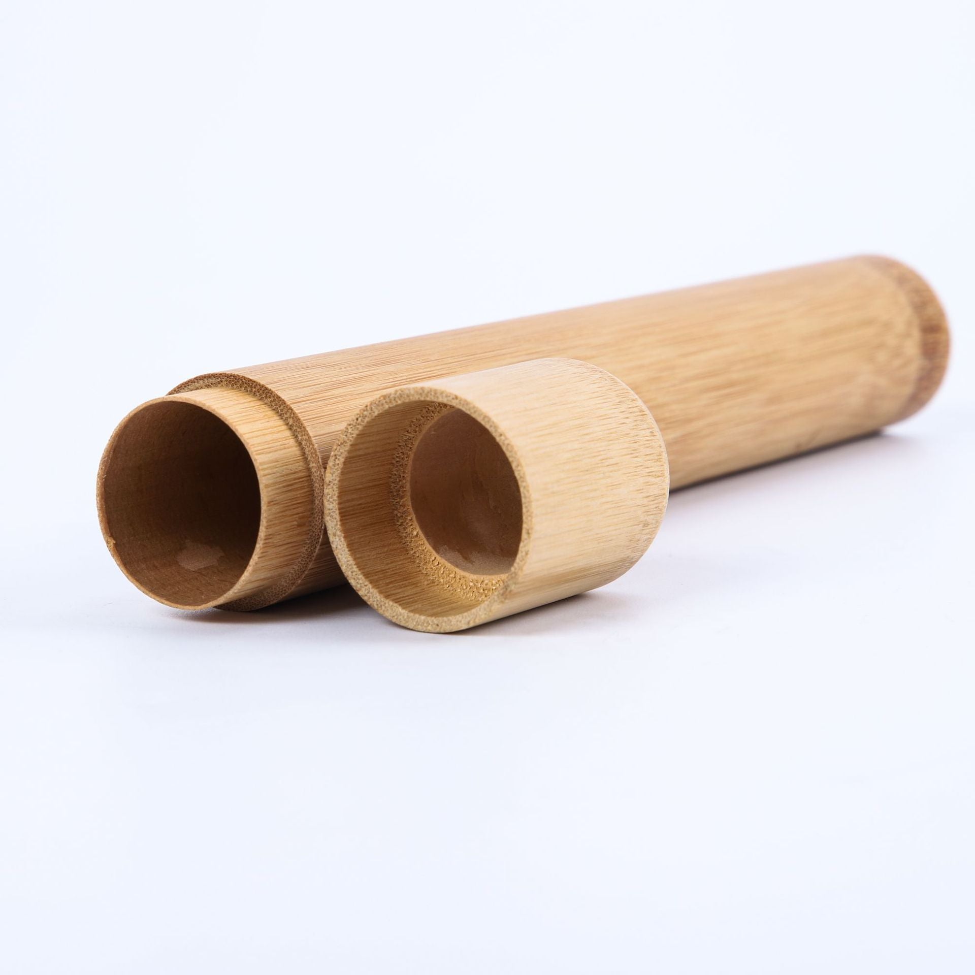 Bamboo Toothbrush Case - Novelty Wooden Teeth Brush soft-bristle Bamboo Fibre Wooden Handle Bamboo Tube Charcoal Set