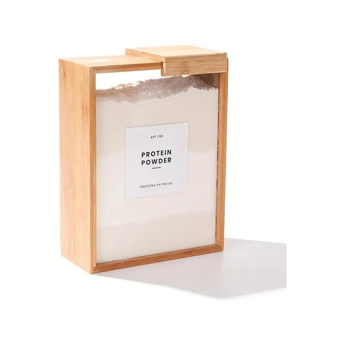 Bamboo Sliding Lid Grain Storage Box - Modern Minimalist Container for Organization