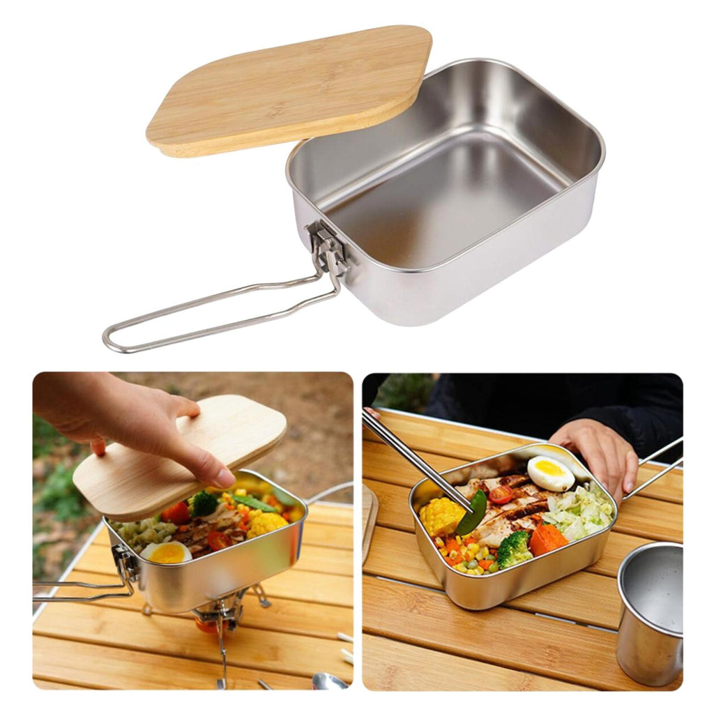 Bento Box with Bamboo Wood Cutting Board Lid