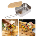 Bento Box with Bamboo Wood Cutting Board Lid